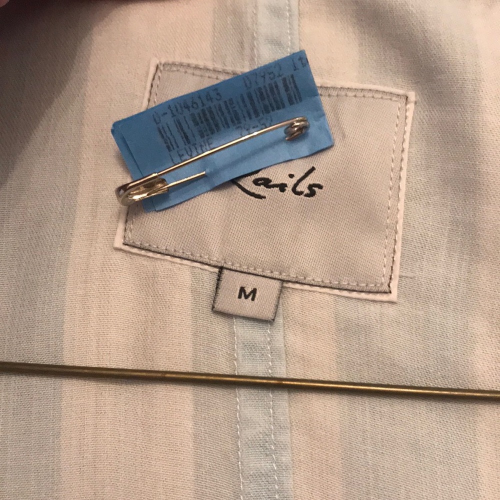 Rails Tie Front Top. Chambray And White Stripe - image 3